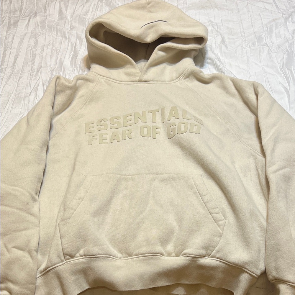 Fear of God Essentials Beige Hoodie